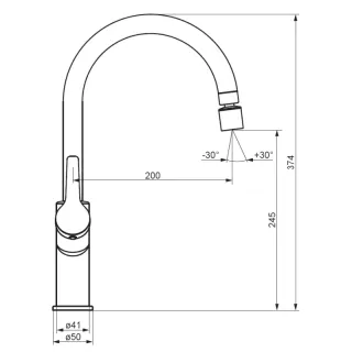 Смеситель для кухни Damixa Eclipse  310722300 высокий черный